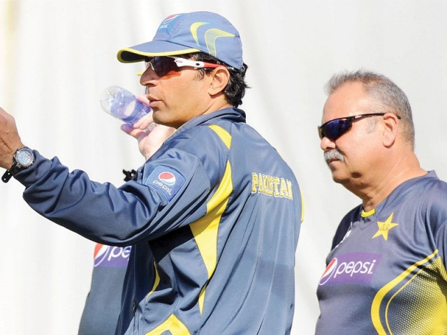 dav whatmore and misbahul haq would hope to end their two year association on a high and draw the test series with sri lanka photo afp dav whatmore and misbahul haq would hope to end their two year association on a high and draw the test series with sri lanka photo afp