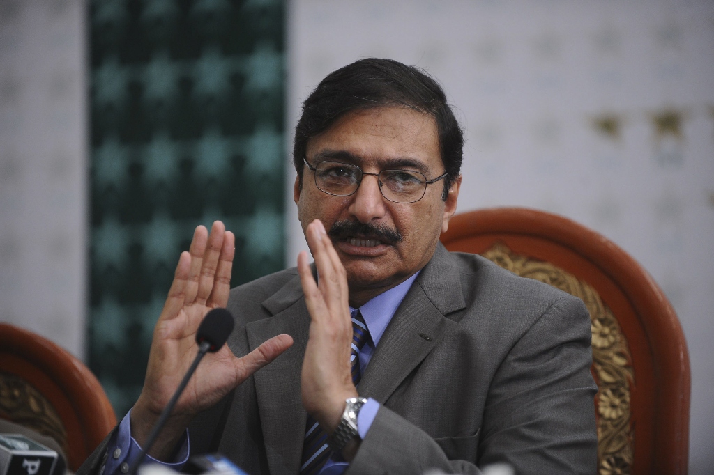 the newly reinstated pakistan cricket board chairman zaka ashraf photo afp