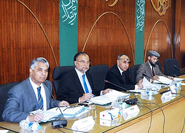 minister for planning and developmant ahsan iqbal chairing the meeting of cdwp on january 16 2014 photo app