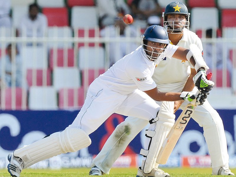 debutant dilruwan perera showed no nerves despite facing a potent attack in his first test photo afp