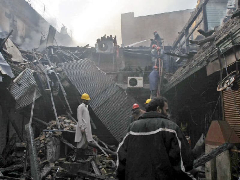 a view of the auqaf plaza after the fire photo ppi