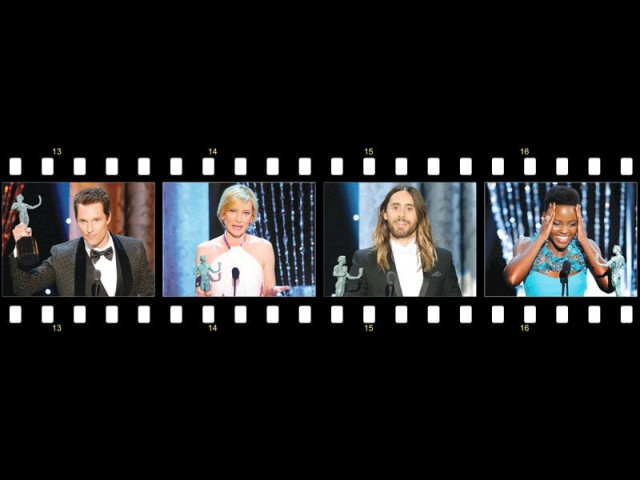 mcconaughey blanchett leto and nyong o react to their wins at the sag awards photo file mcconaughey blanchett leto and nyong o react to their wins at the sag awards photo file
