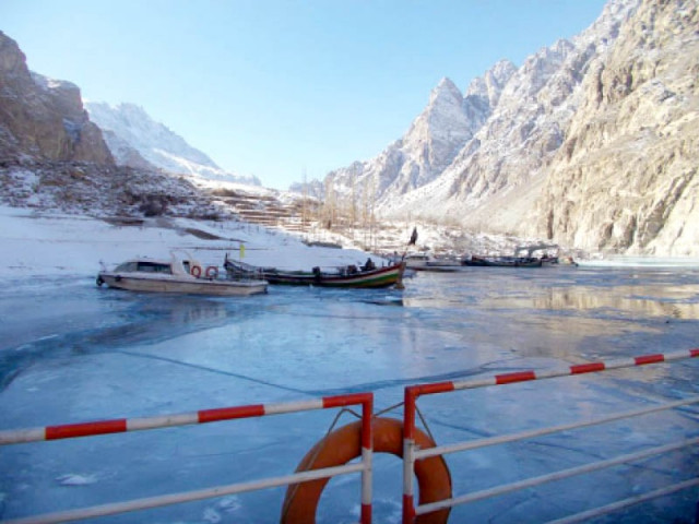 in the past few weeks freezing temperatures in g b have resulted in attabad lake freezing over photo courtesy mon digital in the past few weeks freezing temperatures in g b have resulted in attabad lake freezing over photo courtesy mon digital