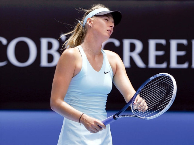 injury hobbled maria sharapova crashed out just a day after serena williams went the same way opening the door wider to victoria azarenka who coasted into the last eight photo afp injury hobbled maria sharapova crashed out just a day after serena williams went the same way opening the door wider to victoria azarenka who coasted into the last eight photo afp