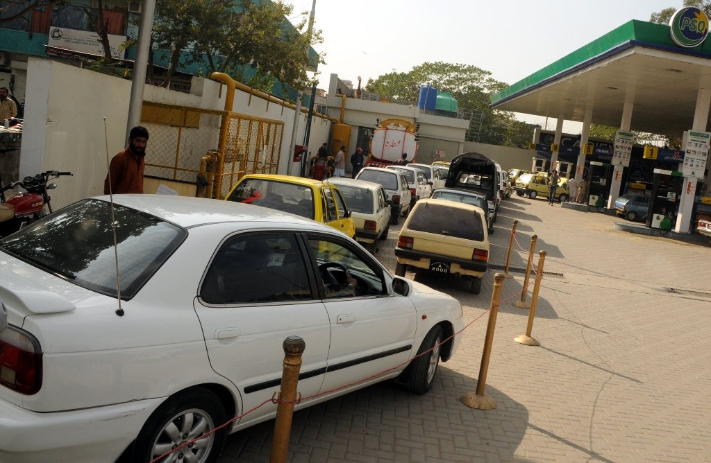 vehicles standing in lines at a cng station in islamabad photo waseem nazir