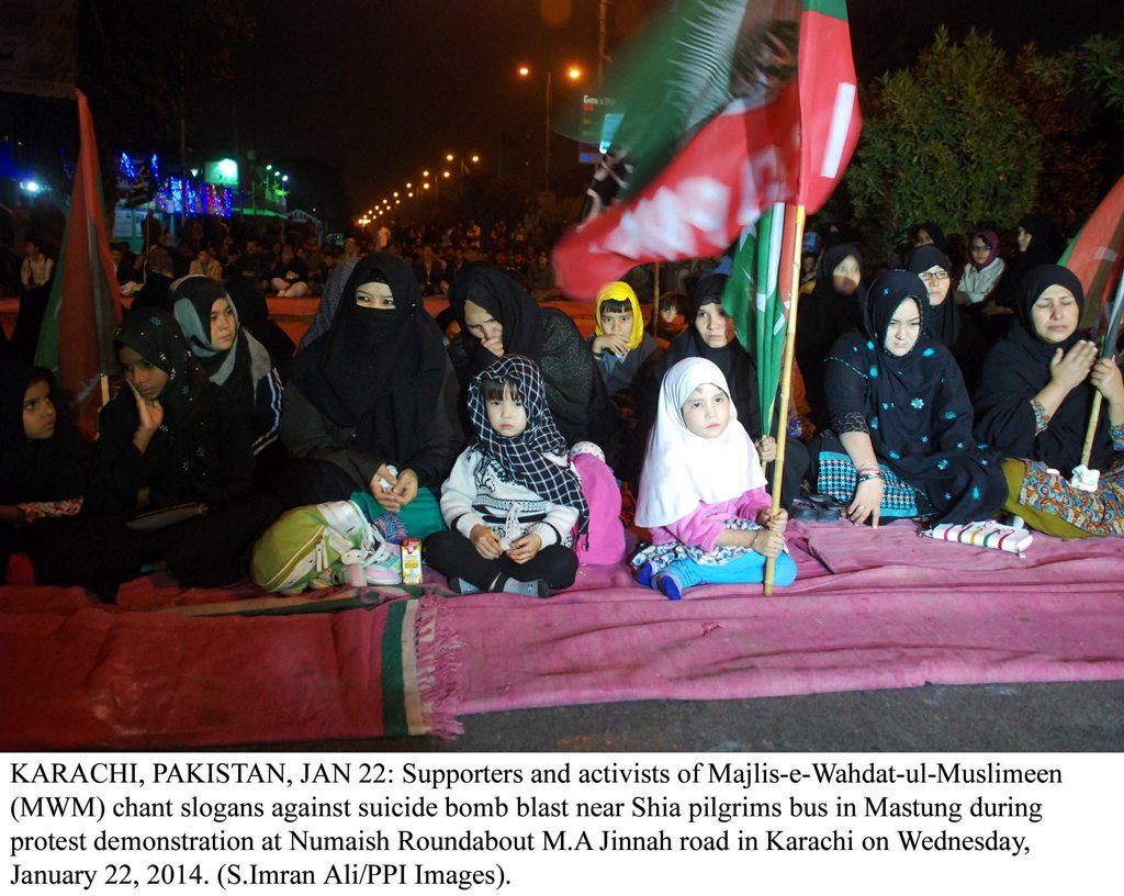 women and children protesting against mastung blast in karachi photo ppi