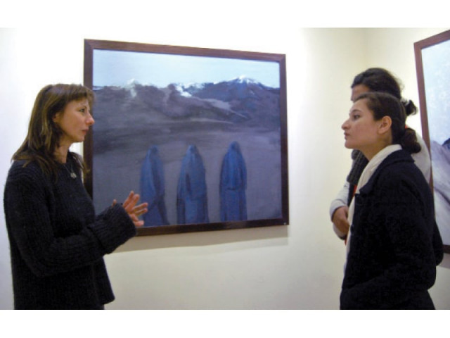 susanne husemann explains about her works to visitors photo javaid iqbal express susanne husemann explains about her works to visitors photo javaid iqbal express