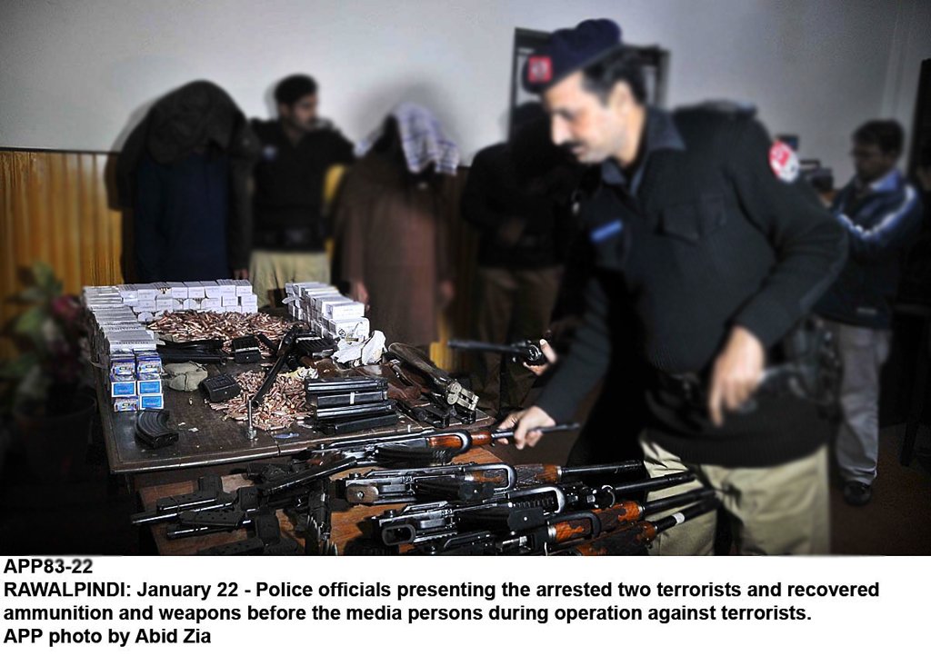 the police said that weapons were being transported to rawalpindi from peshawar and could have been use for any terrorism activity photo app