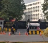 police officers stand guard at the main entry gate of ministry of foreign affairs in islamabad on january 18 2024 photo file