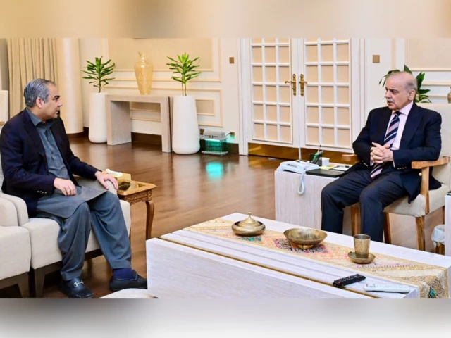 interior minister naqvi meets prime minister shehbaz in islamabad on july 27 photo pid