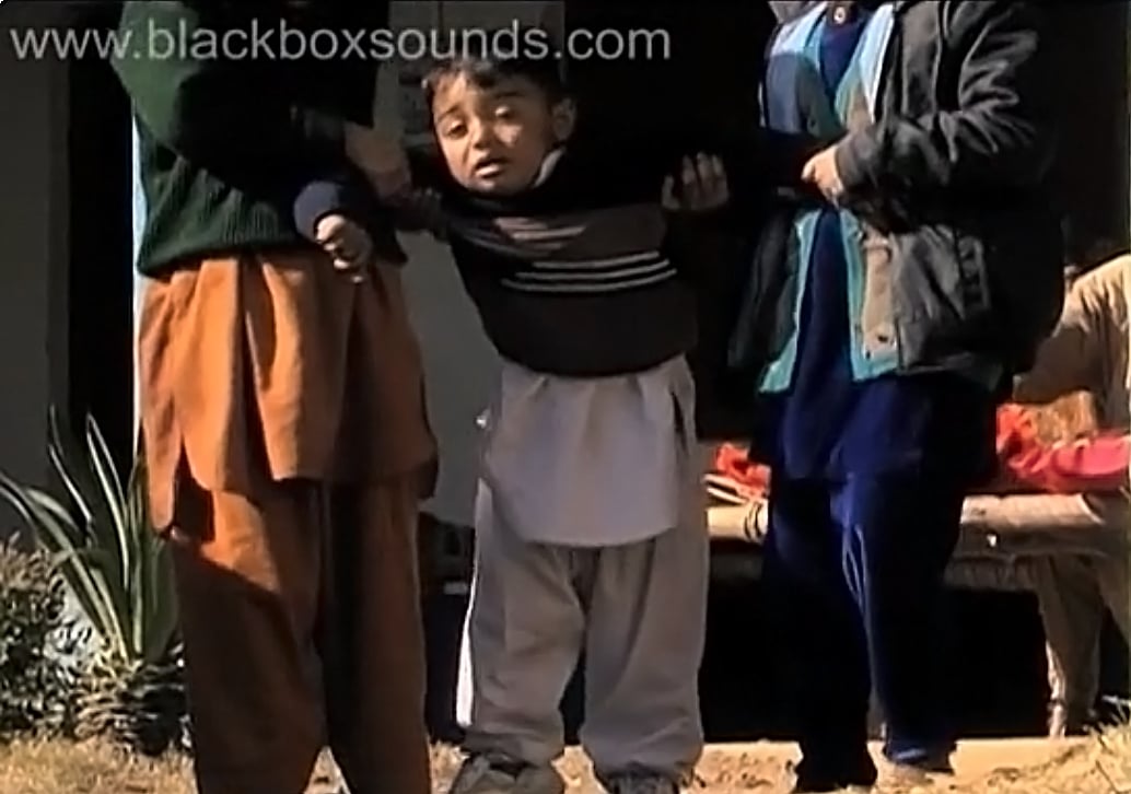 a screengrab from black box sounds 039 video on polio in swat shows four year old hamza who cannot walk unassisted