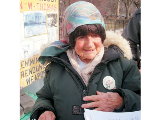 anti war campaigner concepcion picciotto at her protest site on a pavement in washington photo aroosa shaukat express