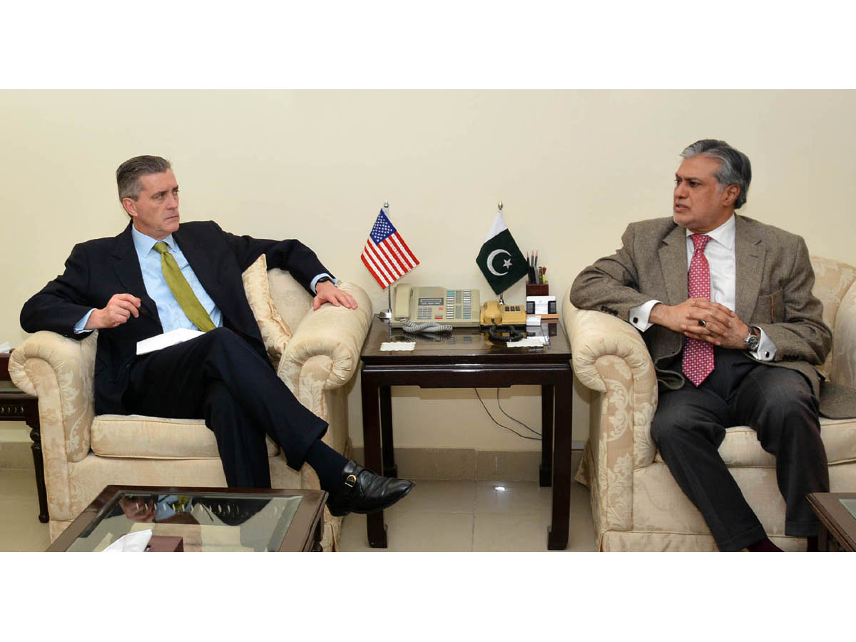 us ambassador richard olson met finance minister ishaq dar on january 24 2014 photo pid