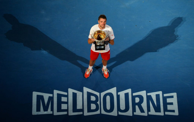 switzerland 039 s stanislas wawrinka c poses with the trophy after victory in his mens singles final match against spain 039 s rafael nadal on day fourteen of the 2014 australian open tennis tournament in melbourne on january 26 2014 photo afp switzerland 039 s stanislas wawrinka c poses with the trophy after victory in his mens singles final match against spain 039 s rafael nadal on day fourteen of the 2014 australian open tennis tournament in melbourne on january 26 2014 photo afp