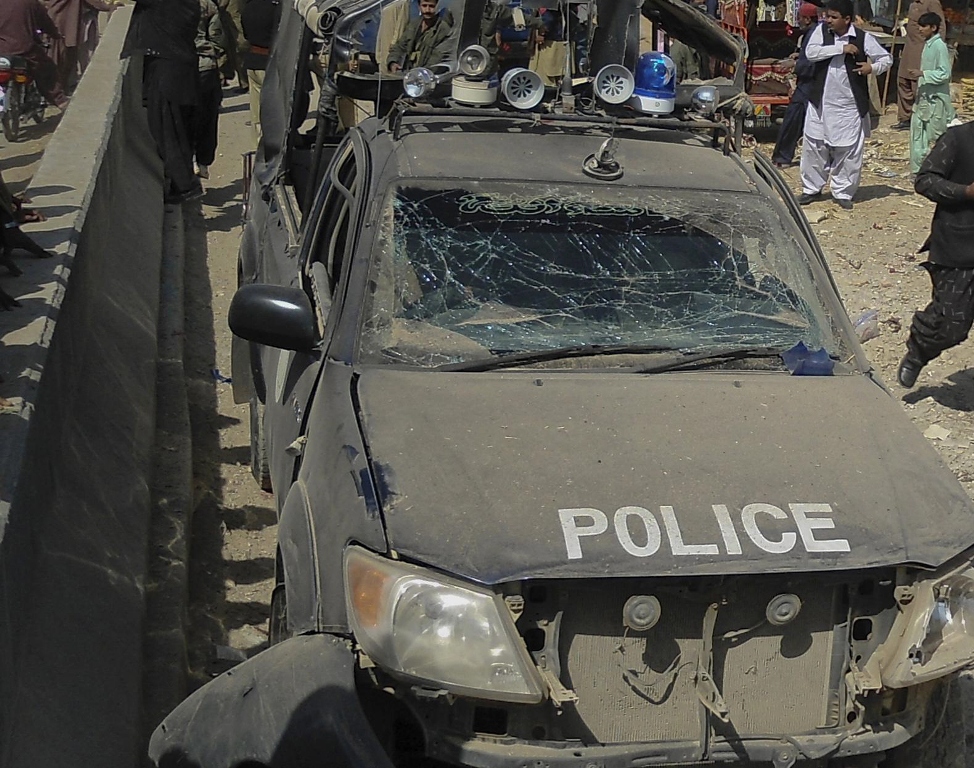 an attacked police vehicle photo reuters