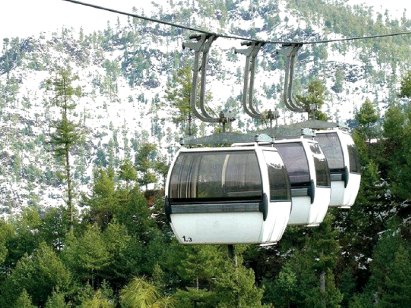 whether islamabad will ever have a cable car service such as the one in patriata pictured is up for the debate photo file