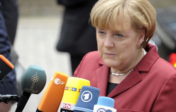 angela merkel german chancellor says pro european protesters are fighting for the same values as the eu photo reuters