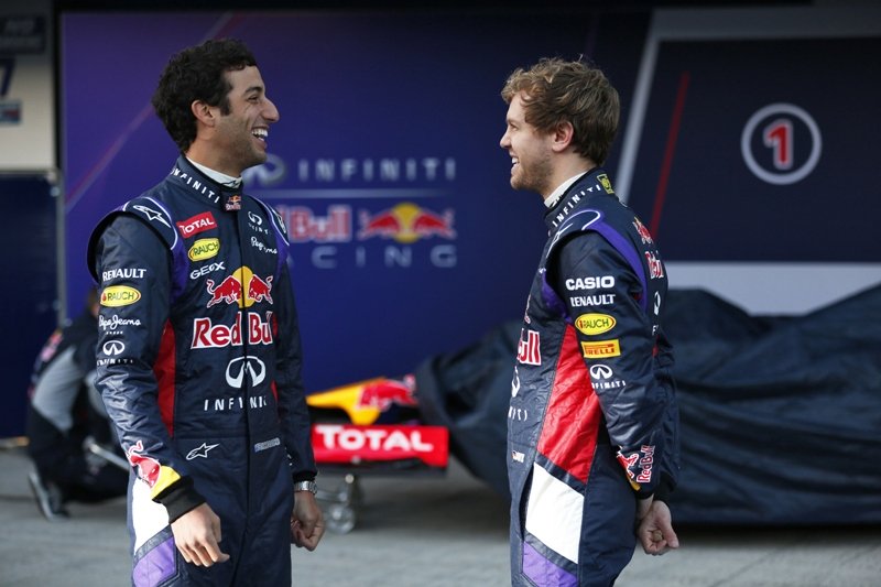 high aim ricciardo is hoping to be at least one step above vettel on the podium at some point in the season photo reuters