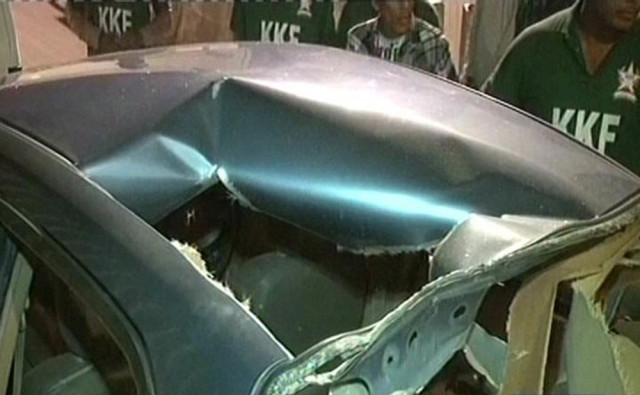 a screengrab shows saleemuddin 039 s car which was attacked in qasba colony on wednesday evening photo express a screengrab shows saleemuddin 039 s car which was attacked in qasba colony on wednesday evening photo express