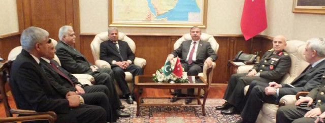 pakistan federal minister for defence production meets with turkish defence minister photo pid pakistan federal minister for defence production meets with turkish defence minister photo pid