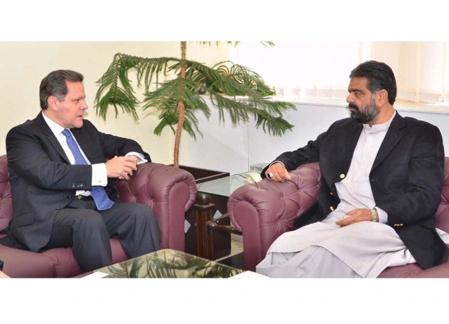 minister for national food security and research sikandar hayat khan bosan in a meeting with the ambassador of brazil alfredo leoni photo pid minister for national food security and research sikandar hayat khan bosan in a meeting with the ambassador of brazil alfredo leoni photo pid