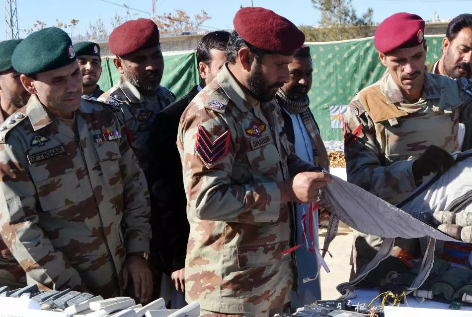 a file photo of fc personnel with weapons and ammunition seized in quetta on december 28 2013 photo afp a file photo of fc personnel with weapons and ammunition seized in quetta on december 28 2013 photo afp