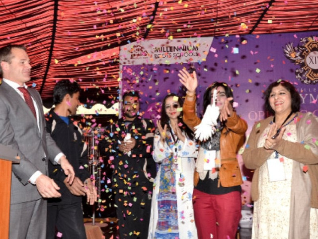 students of roots millennium school and guests open olympiad photo express students of roots millennium school and guests open olympiad photo express