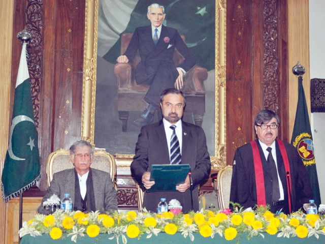 justice fasihul mulk taking oath as phc cj on friday photo express justice fasihul mulk taking oath as phc cj on friday photo express