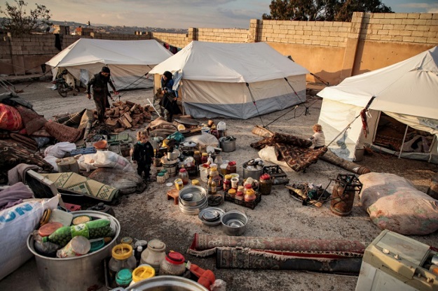 Many Syrians have fled to makeshift camps, in anticipation that their areas may be bombed next. PHOTO: AFP