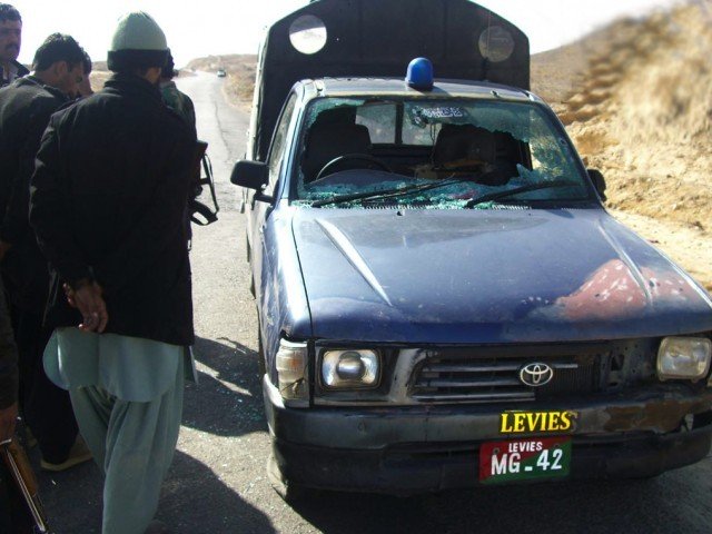 the levies vehicle which was allegedly escorting colorado over the mastung highway when it was attacked photo express file