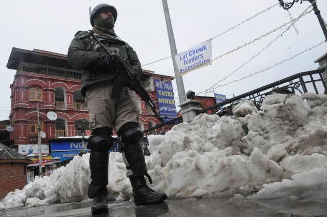 an indian paramilitary trooper patrols in srinagar photo afp an indian paramilitary trooper patrols in srinagar photo afp