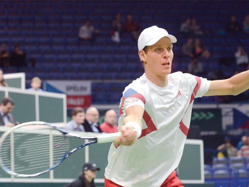 tomas berdych beat thiemo de bakker 6 1 6 4 6 3 to hand the czechs a 10th straight davis cup win photo afp