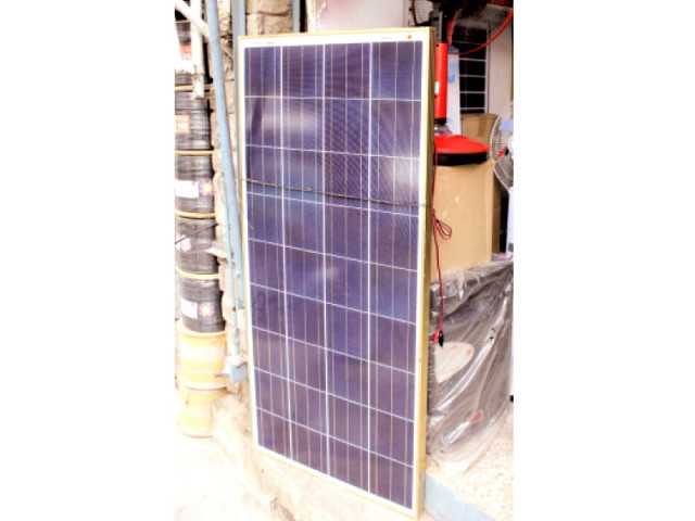 a solar panel displayed at a shop in rawalpindi photo waqas naeem a solar panel displayed at a shop in rawalpindi photo waqas naeem