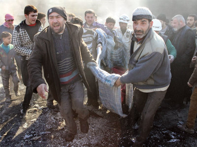 aerial assault syria barrel bomb raids kill 85 after geneva talks aerial assault syria barrel bomb raids kill 85 after geneva talks