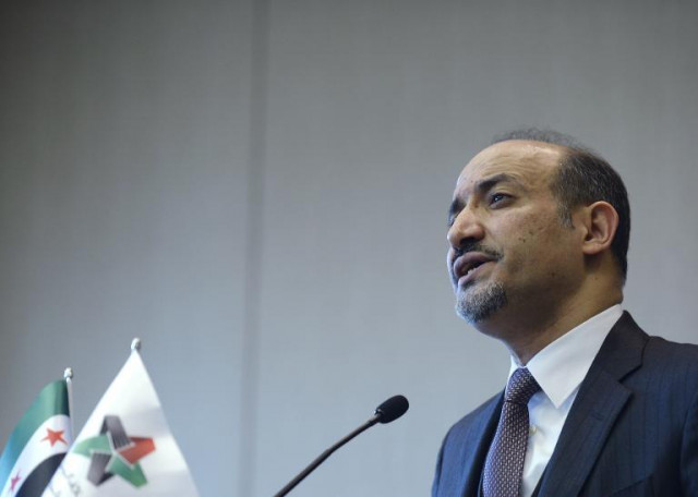 syrian national coalition snc leader ahmad jarba speaks during a press briefing on the peace talks on january 31 2014 in geneva photo afp syrian national coalition snc leader ahmad jarba speaks during a press briefing on the peace talks on january 31 2014 in geneva photo afp
