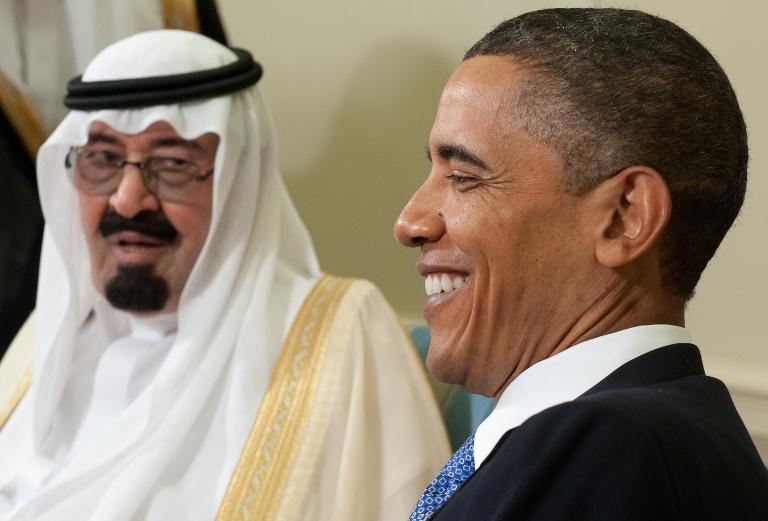 us president barack obama and king abdullah bin abdulaziz al saud of saudi arabia during meetings in 2010 photo afp