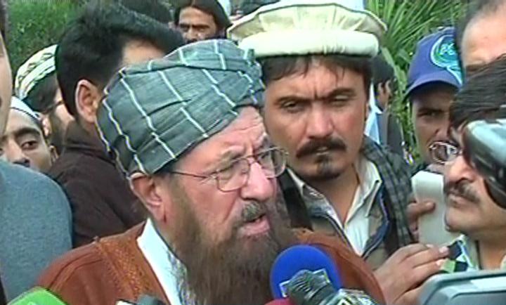 express news screengrab of jui s chief samiul haq speaking to the media