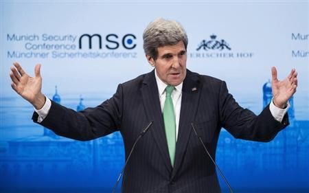 us secretary of state john kerry speaks during the munich security conference at the bayerischer hof hotel in munich february 1 2014 photo reuters