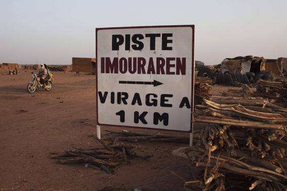 a sign pointing to a uranium mine near areva mining site in niger photo reuters