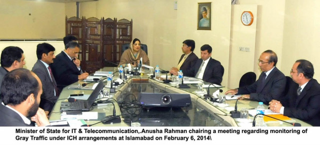 minister of state for information technology anusha rahman chairing the meeting on grey traffic on thursday photo pid minister of state for information technology anusha rahman chairing the meeting on grey traffic on thursday photo pid