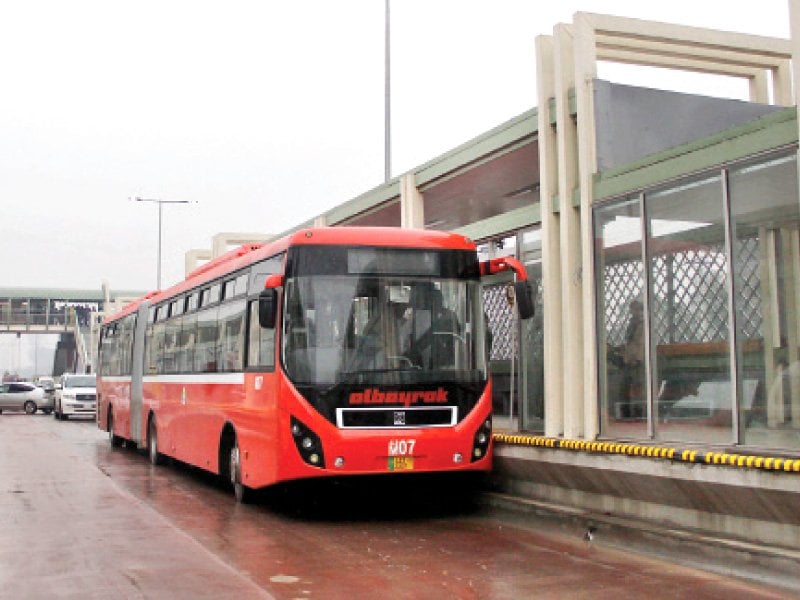 file photo of a metro bus in lahore photo file