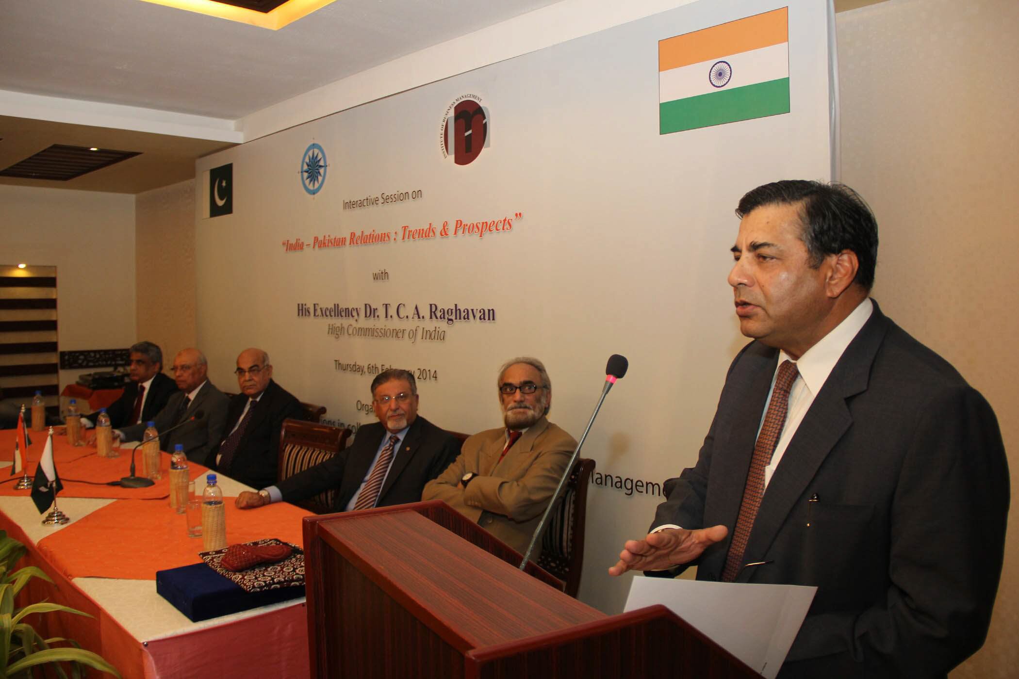 indian high commissioner to pakistan tca raghavan speaks at a session in karachi on thursday photo mohammad noman express