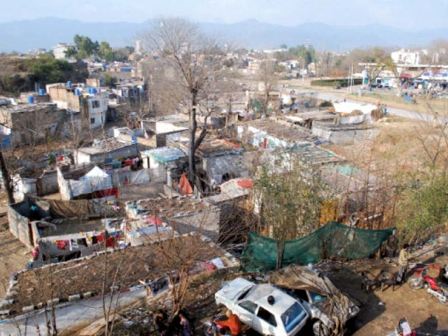 a view of a katchi abadi in sector g 7 photo inp