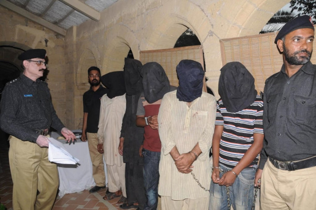 suspects arrested during an operation in karachi photo muhammad noman express suspects arrested during an operation in karachi photo muhammad noman express