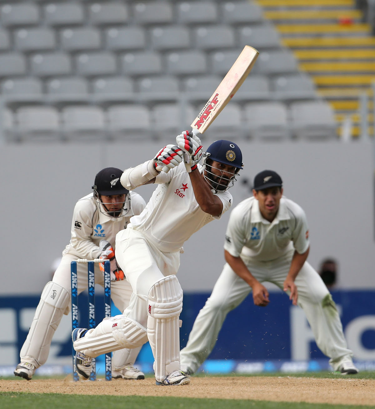 shikhar dhawan of india bats during day three of the international cricket test match between new zealand and india played at eden park in auckland on february 8 2014 photo afp