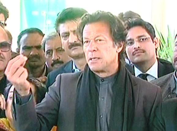 a screengrab showing imran khan during his press conference