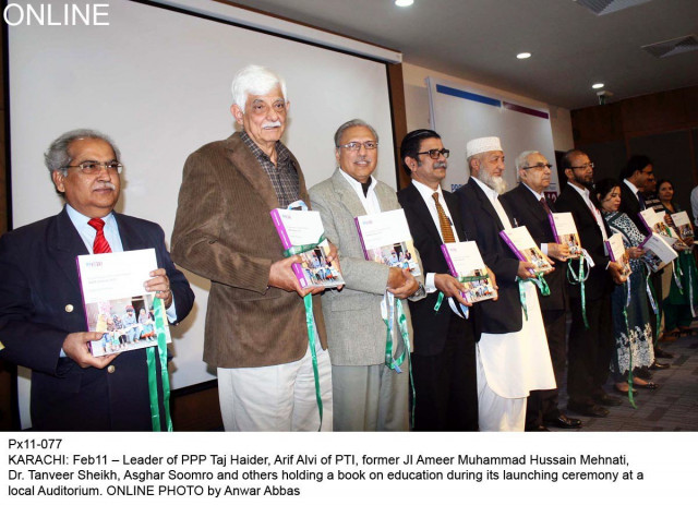 politicians l r taj haider of ppp arif alvi of pti former ji ameer muhammad hussain mehnati among others at the launch of the aser sindh report photo online politicians l r taj haider of ppp arif alvi of pti former ji ameer muhammad hussain mehnati among others at the launch of the aser sindh report photo online