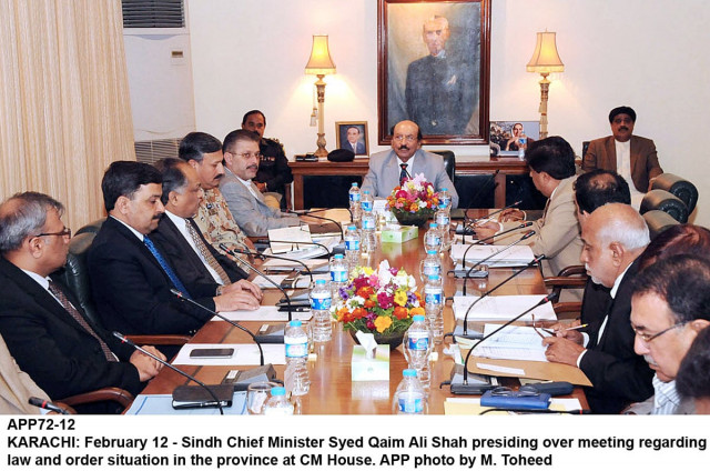 sindh chief minister qaim ali shah chairs a meeting about law and order situation in the province at the cm house photo app sindh chief minister qaim ali shah chairs a meeting about law and order situation in the province at the cm house photo app