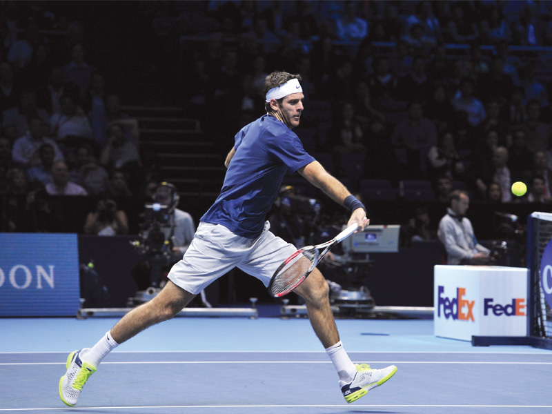 del potro the world number four and top seed tested his delicate left wrist over nearly one and three quarter hours as he beat gael monfils 7 6 8 6 6 3 photo afp file