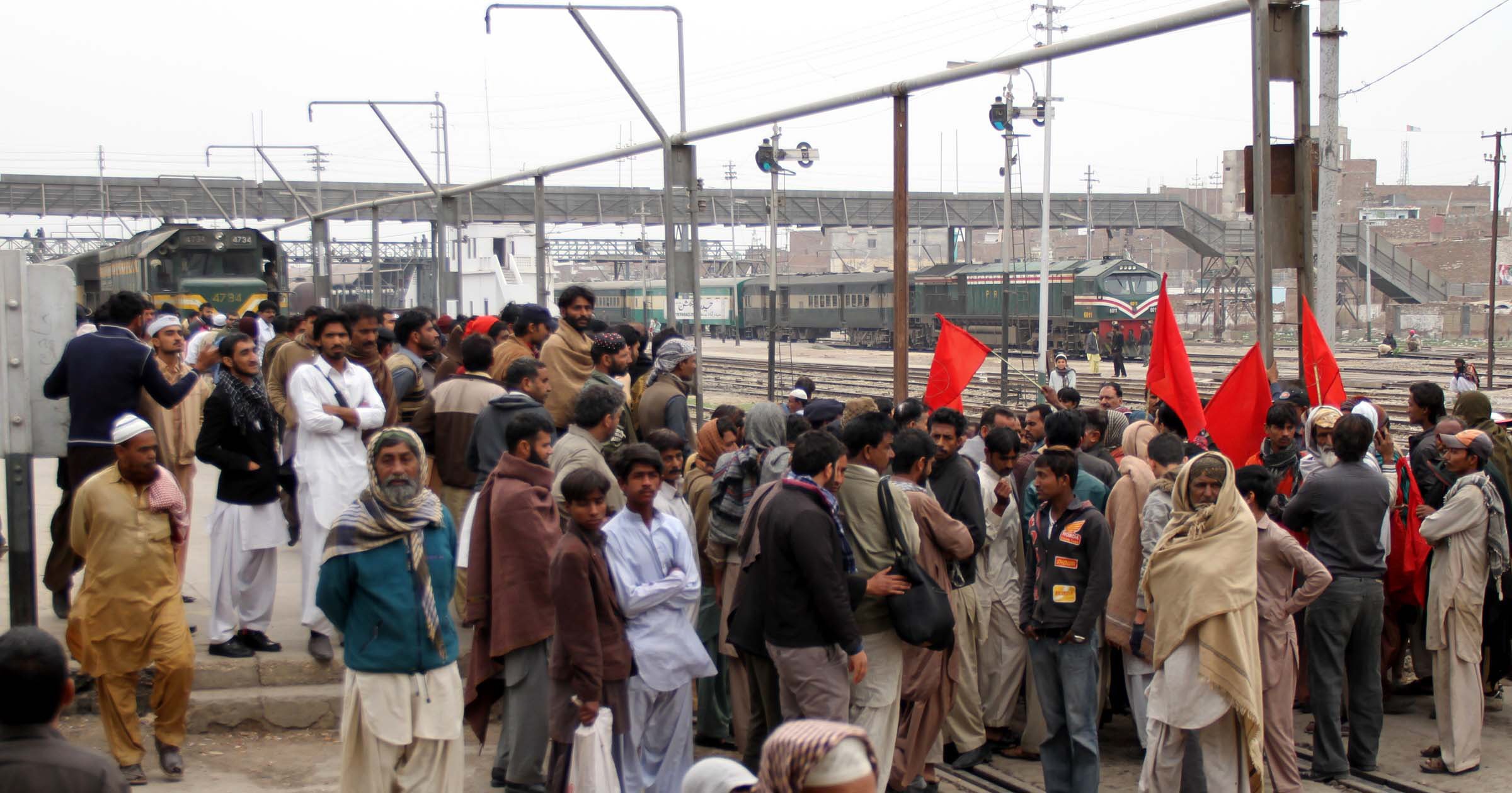 people wait for trains in hyderabad after a protest by the railway workers union delayed trains photo shahid ali express